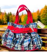 Union Bay Blue Red Plaid Bow Purse Satchel Bag NWT - $24.87