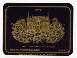 Chateau Palmer 1970 Margaux Medoc Wine Label Type 2 - $13.86