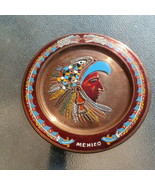 COPPER HAND PAINTED EMBOSSED WALL HANGING PLATE WITH INDIAN &amp; DRAGONS ME... - $16.99