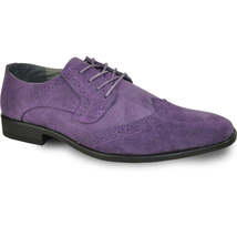 BRAVO KING-3 Dress Shoe Classic Faux Suede Leather Lining Wide Width Purple - £35.05 GBP+