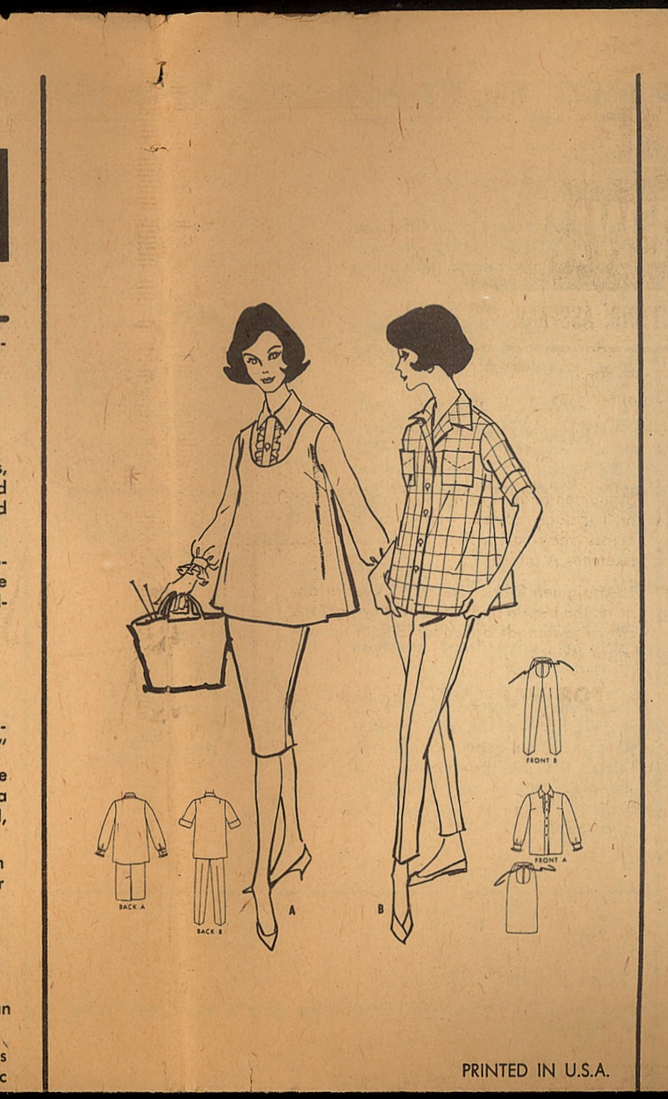 PC 60s Sz 14 B 34 Maternity Skirt Pants Top McCalls 5532 Sewing Pattern Vintage - $5.99