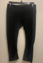 Reebok Black Leggings Child Small Girls Waist 28” Inseam 18” Run Big - £4.05 GBP