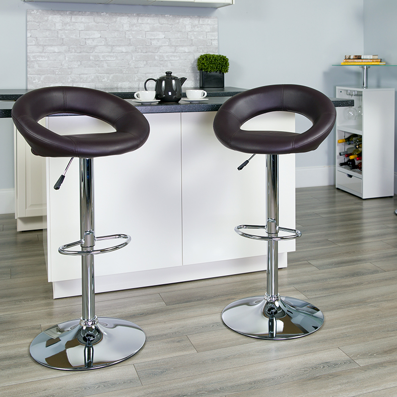 Brown Vinyl Barstool DS-811-BRN-GG