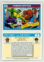 1990 Marvel Universe Series 1 Art Trading Card #88 Incredible Hulk vs The Thing - $6.92