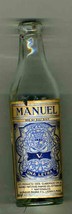 Manuel Una Letra Liqueur Glass Mini Bottle Mexico Heavy Glass with Kick-up  - $11.88