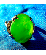 Earth mined Green JADEITE Jade Antique Engagement Ring Deco Diamond 14k ... - $151,050.00