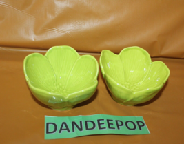 2 Piece Sur La Table Green Flower Shaped Bowls - $34.64