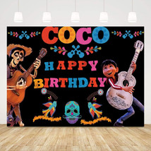 5x3ft Coco Happy Birthday Photo Backdrops Mexican Fiesta Style Photography Back - £11.41 GBP