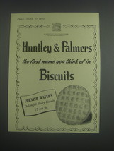 1953 Huntley &amp; Palmers Biscuits Cornish Wafers Ad - £14.77 GBP