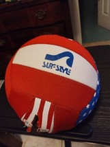Vtg Surf Style Beach Volleyball Red White Blue Soft Skin With Tear - £15.00 GBP