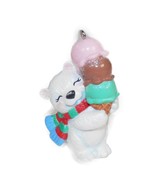 Vtg 2005 Hallmark Ornament Triple Dippin&#39; White Polar Bear Ice Cream Con... - $4.99