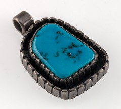 Raymond Coriz Navajo Sterling Silver Red Mountain Turquoise Pendant 14gr - £228.68 GBP