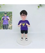Custom man bobble head clay figure sculpture , Unique birthday gift（15cm... - $175.06 CAD