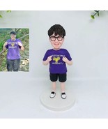 Custom man bobble head clay figure sculpture , Unique birthday gift（15cm... - £101.14 GBP