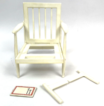 Vintage 1963 Barbie Go-Together Chair White Patio Outdoor &amp; Piece Ottoman/Table - £27.54 GBP