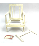 Vintage 1963 Barbie Go-Together Chair White Patio Outdoor &amp; Piece Ottoma... - £27.54 GBP