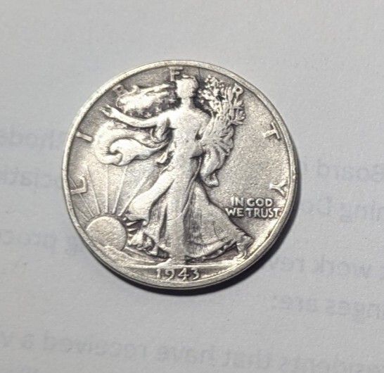 1943 Walking Liberty Half Dollar Silver .900 standard circulation coin - $18.95
