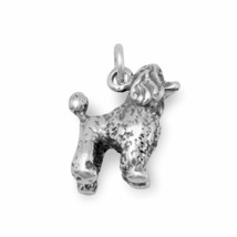 Solid 925 Sterling Silver Small Poodle Dog Charm Men Women&#39;s Jewelry Gift - £41.68 GBP