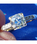 Earth mined Diamond European Deco Engagement Ring Vintage Statement Soli... - $6,455.25