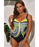 Yellow Tribal Print One Piece Swimsuit - $13.27