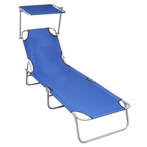 vidaXL Sunlounger Blue Powder-coated aluminum Standard Foldable - $91.92