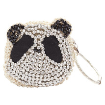 Anteprima Wire Bag Woven Pvc Crystal Panda Wristlet Clutch Women Black One Size - $420.85