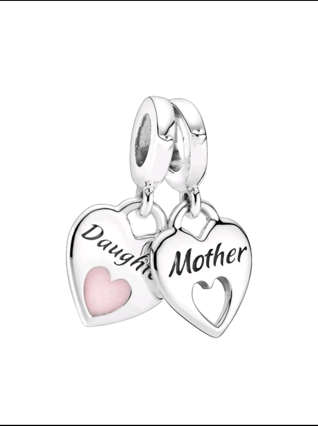 Primary image for Simil Pandora bracelet charm, mother and daughter charms, double silver charm