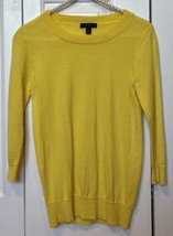 J. Crew Bright Yellow Tippi Sweater XS Crew 100% Merino Wool Lightweight... - $24.72