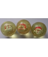Vintage Large Christmas Bouncy 2 Santa’s 1 Snowman Balls 1970s - $9.59 CAD