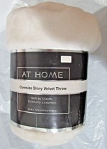 AT HOME Beige Oversize Shiny Velvet Throw 50&quot; by 70&quot; by Rite Aid - £17.57 GBP