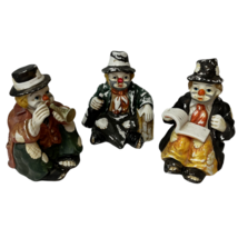 Sun Saint Hobo Clowns Ceramic Music Boxes Figurines Vintage Set Of 3 Very Nice - £20.99 GBP