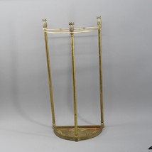 Brass Tone  Umbrella  Cane Walking Stick Stand Holder Colonial Pineapple Welcome - £127.08 GBP