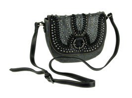 Montana West Concho Collection Floral Embossed Crossbody Saddle Bag - $59.39