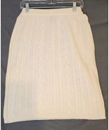 Vintage Gantos Pull On Sweater Skirt Womens Sz M Ivory Pencil Wool Angor... - $27.06 CAD