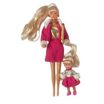 My Big Sister Kelsey and Jodie Dolls Pink &amp; Gold Winter Outfits 1998 Vintage - $24.99