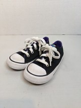 Converse Black Multi Tongue Rainbow Unisex Infant Toddler Sneakers Size 7 - $20.57