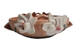 Roseville Pottery Brown Magnolia Double Handled Console Bowl 448-8 REPRO... - £18.64 GBP