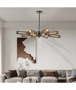 Modern Sputnik Chandelier: 8-Light Black &amp; Gold - $181.99