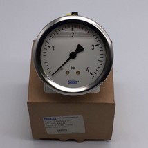 NEW Wika 50491059 Oil Filled Pressure Gauge 0-4 Bar 2.5In - $35.45