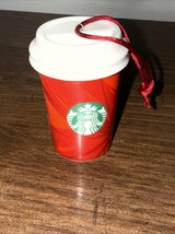 2014 STARBUCKS Holiday Cup ORNAMENT Christmas Red Mistletoe Porcelain - $9.80