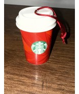 2014 STARBUCKS Holiday Cup ORNAMENT Christmas Red Mistletoe Porcelain - $179.71 MXN