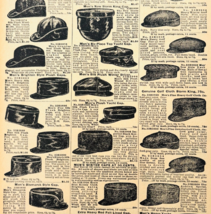 1901 Men's Winter Hats 1901 Repro Advertisement Sears Fashion Clothing D... - $19.99