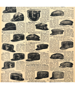 1901 Men&#39;s Winter Hats 1901 Repro Advertisement Sears Fashion Clothing D... - $360.56 MXN