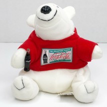 Coca Cola Polar Bear Plush Collectors Classic 1998 Coke Bottle With Red Sweater - £13.28 GBP