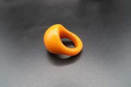 Vtg Butterscotch Yellow Bakelite Domed Ring Size 6.5 40's Unique Beautif... - $40.00