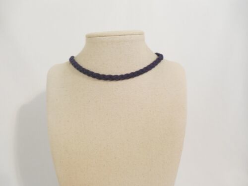 INC International Concepts Silver-Tone Blue Cord Braided Choker Necklaces S309 - £5.49 GBP