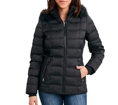 Nautica Ladies&#39; Size Medium, Puffer Jacket Detachable Hood, Black  - £23.46 GBP