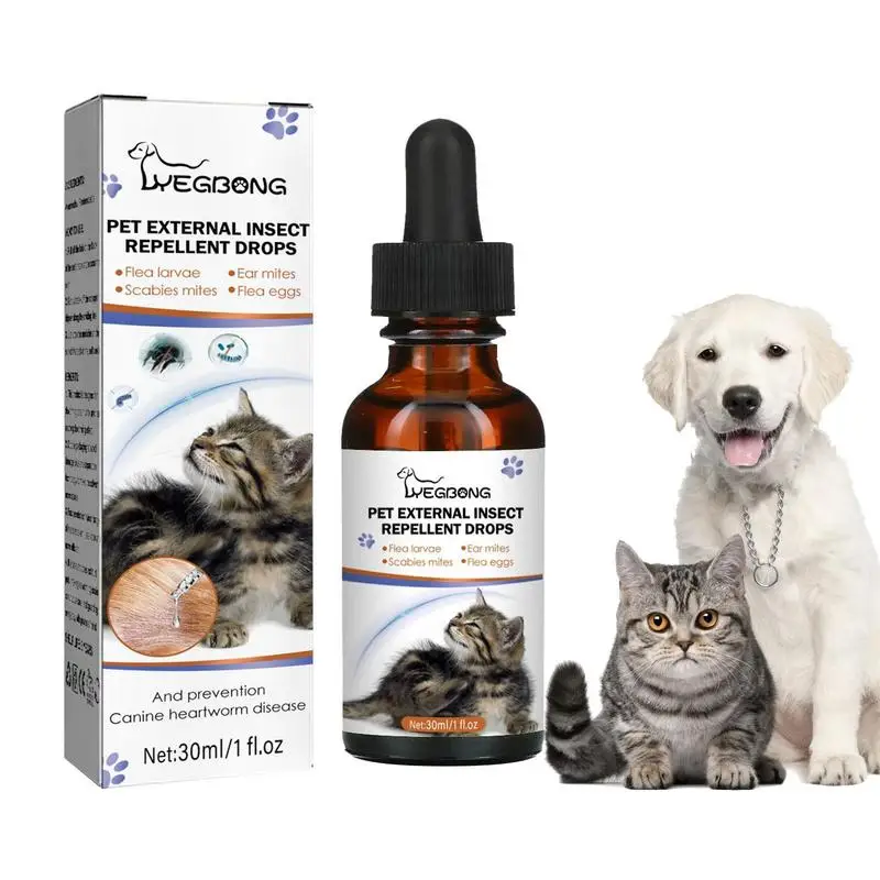 30ml Pets Dog Cat Anti-Flea Drops Insecticides  Lice Insect Remover Spra... - £13.04 GBP