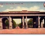 Druid Hill Park Entrance Arch Baltimore Maryland MD UNP DB Postcard Y3 - £2.33 GBP