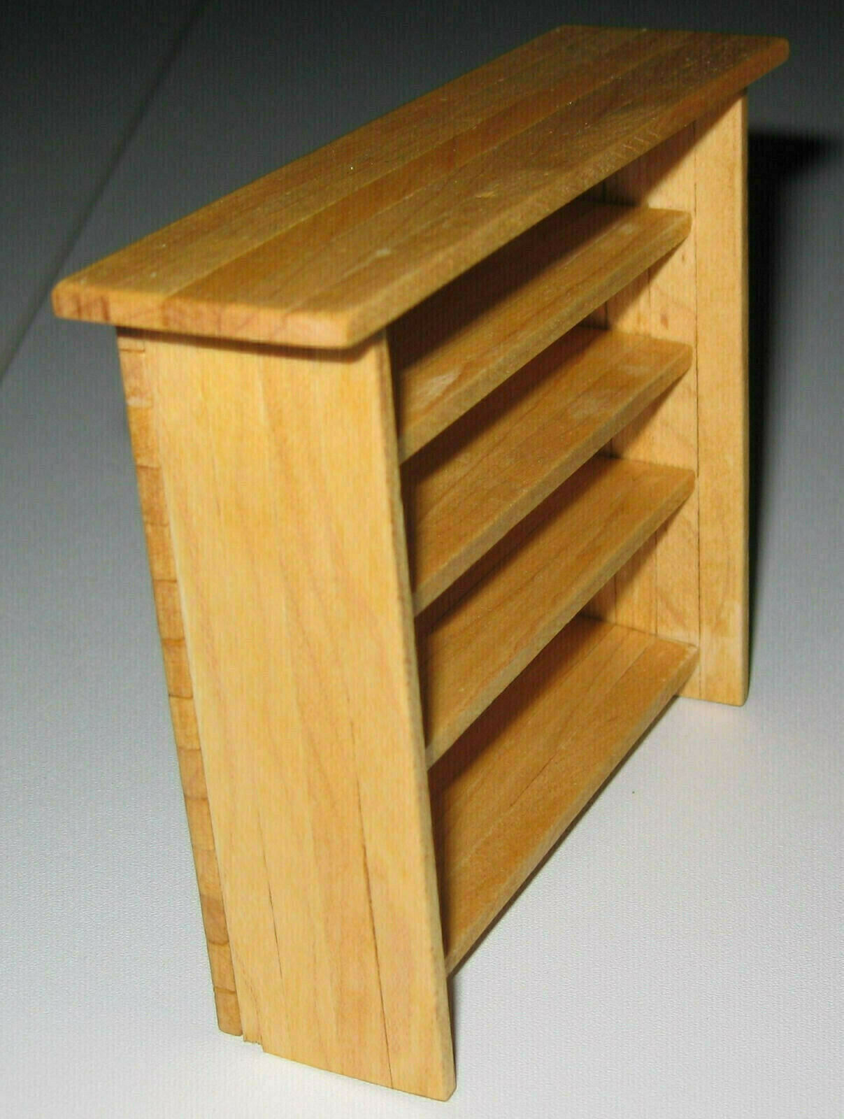 1:12 Scale Miniature Bookcase solid MAPLE wood Artisan-signed OOAK for any room - $30.00